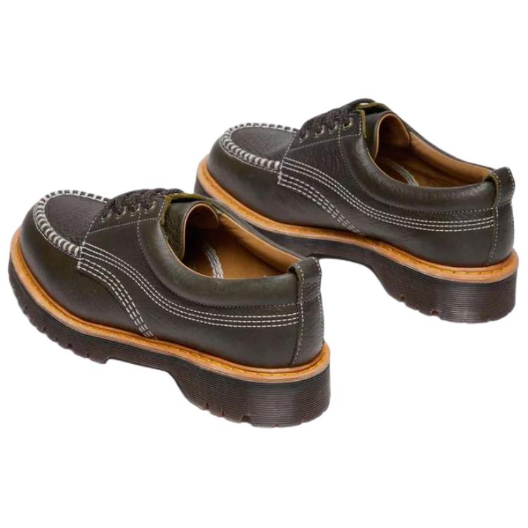 Dr. Martens Lowell Leather Lace-Up Vintage Casual Shoes Unisex Shoes Olive-Green 42445300