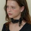 AMONG A ORGANZA RIBBON SCARF_BLACK