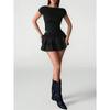 Versatile Women's Ruffle Mini Skirt, Tiered Flowy Skirt with Adjustable Drawstring, Feminine Casual Skirt for Summer & Daily Use