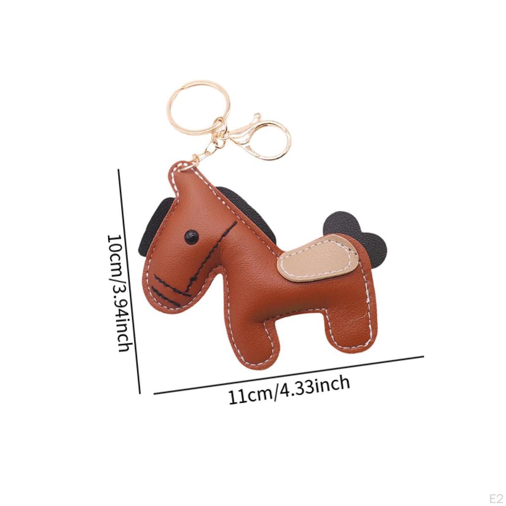 Horse Bag Charm,Decoration Cute Animal Ornament PU Leather for Car Handbags Gift