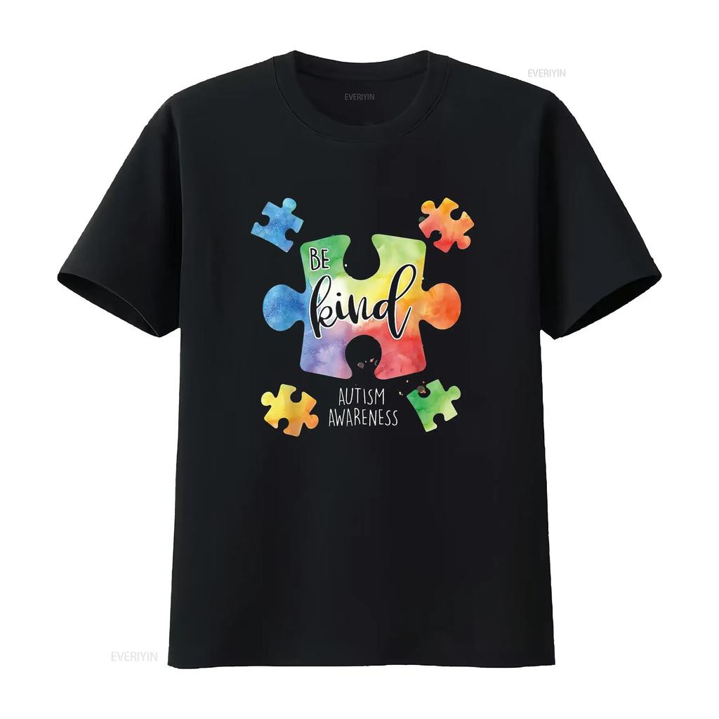 Cute Puzzle Toy Pieces Autism Kind Awareness Womens Summer T Shirt Comfortable and Fashionable Top vintage Washed Breathable