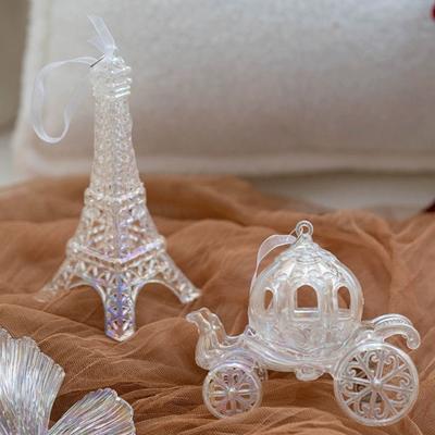Acrylic Christmas Hanging Pendants Cart Tower Multicolor Drop Ornaments Festival Favors Craft Xmas Tree Decorations Christmas