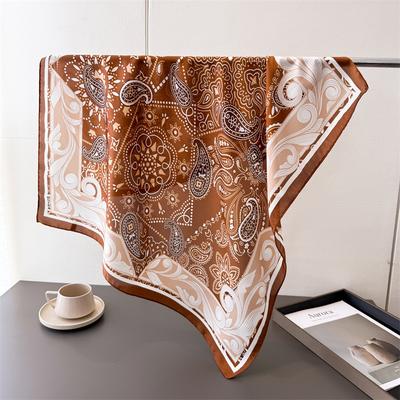 Luxus Seidenquadrat Schal Damen Satin Hals Haarband Weiches Arbeits-Halstuch Hijab Kopf Damen Foulard Taschentuch Schal Wickeltücher