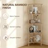 Bamboo Storage Shelf, 5-tier Corner Shelf, Freestanding Shelving Unit for Living Room, Home Office, Natural Wood Finish