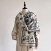 Women's Warm Faux Cashmere Scarf Winter Thick Patterned Cashew Flower Blanket Scarf Fashionable Luxurious