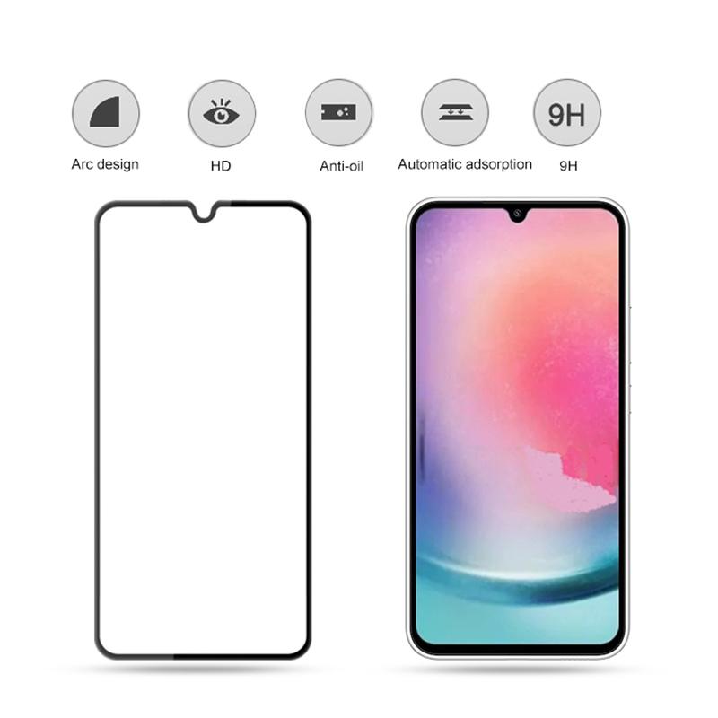 

MOCOLO For Samsung Galaxy A24 4G (162.1 x 77.6 x 8.3mm) Tempered Glass Film Silk Printing Secondary Hardening Full Screen Protector Black