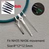 8*12*12.5mm NH35 Watch Accessories Hand +Tool for NH35 NH36 Movement Watch Needle Hands for Datejust Green Luminous Silver Gold