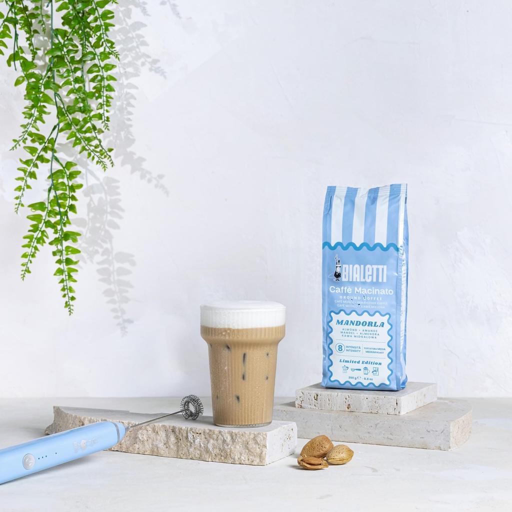 Bialetti Cafe Macinato Almond Coffee Powder (Finely Ground, 250g) for Espresso, French Press, and Drip Coffee