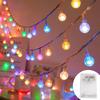 Batteriebetriebene Kristallkugel Lichterkette Wasserdichte LED Lichterkette mit 8 Modi für Outdoor Garten Baum Terrasse Party Dekoration