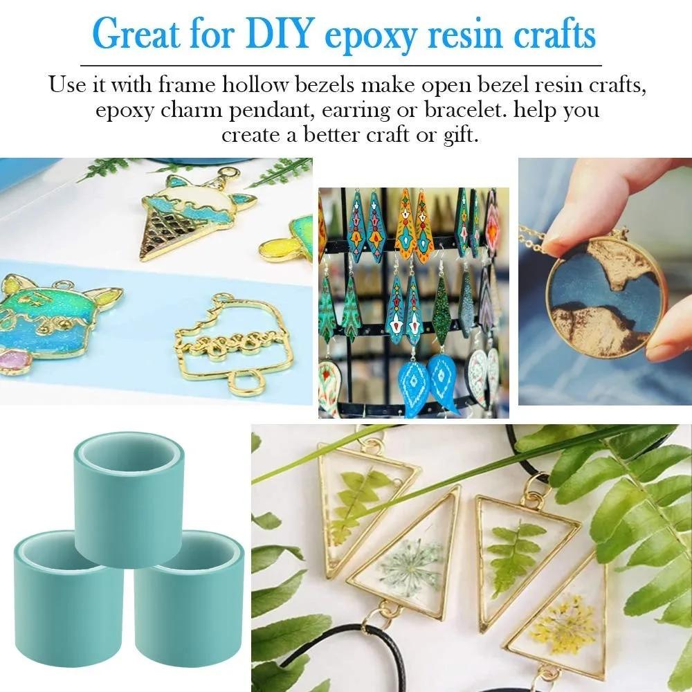 3 Rolls of Seamless Adhesive Seamless Epoxy Tape 5m DIY Process Tape UV High Viscosity Resin Paper Tool Baby Blue