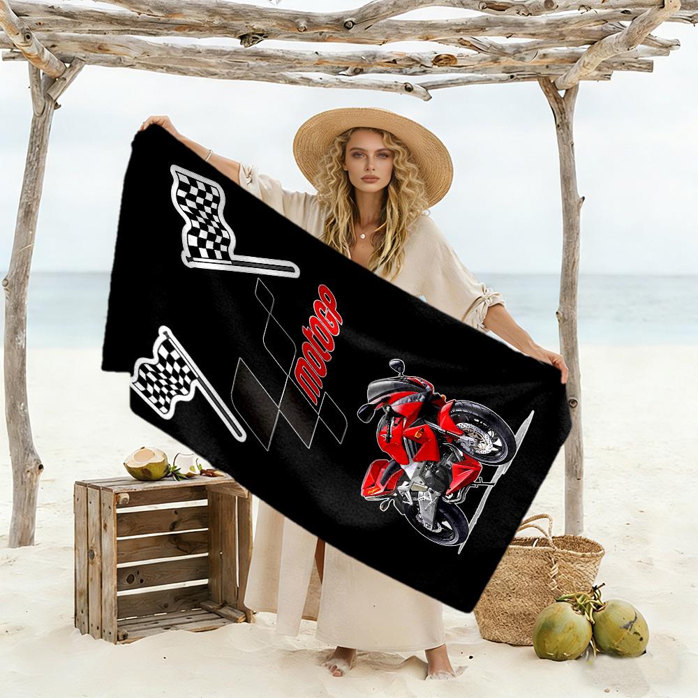 Motogp Flammen Logo Strandtuch Super Weiche Mikrofaser Schnelltrocknendes Gewebe Bequem Leicht