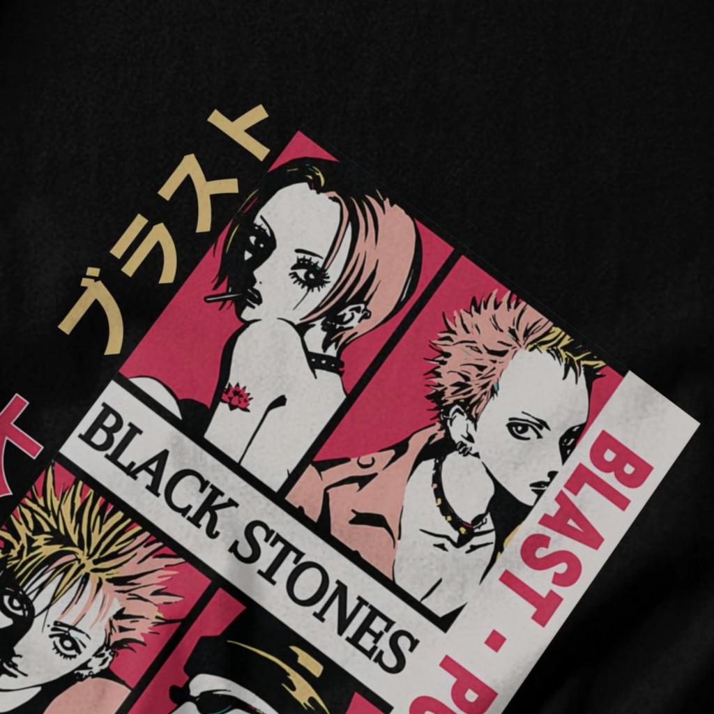 Men T Shirt Japanese Anime Black Stones Nana Osaki Retro Gifts Y2K Graphic Anime Unisex Tops T Shirts