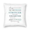 Braver Stronger Smarter Square Pillowcase Polyester Linen Velvet Pattern Zip Decor Throw Pillow Case Home Cushion Cover 45X45