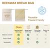 Beeswax Lining Bread Bags, Reusable Bread Bags for Homemade & Sourdough Bread, Moisture Lock with Zip for Bread Freshness with Sealing Less