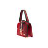 Gucci Sylvie gold buckle striped webbing grosgrain bow wide shoulder strap leather one-shoulder crossbody handbag small women's red