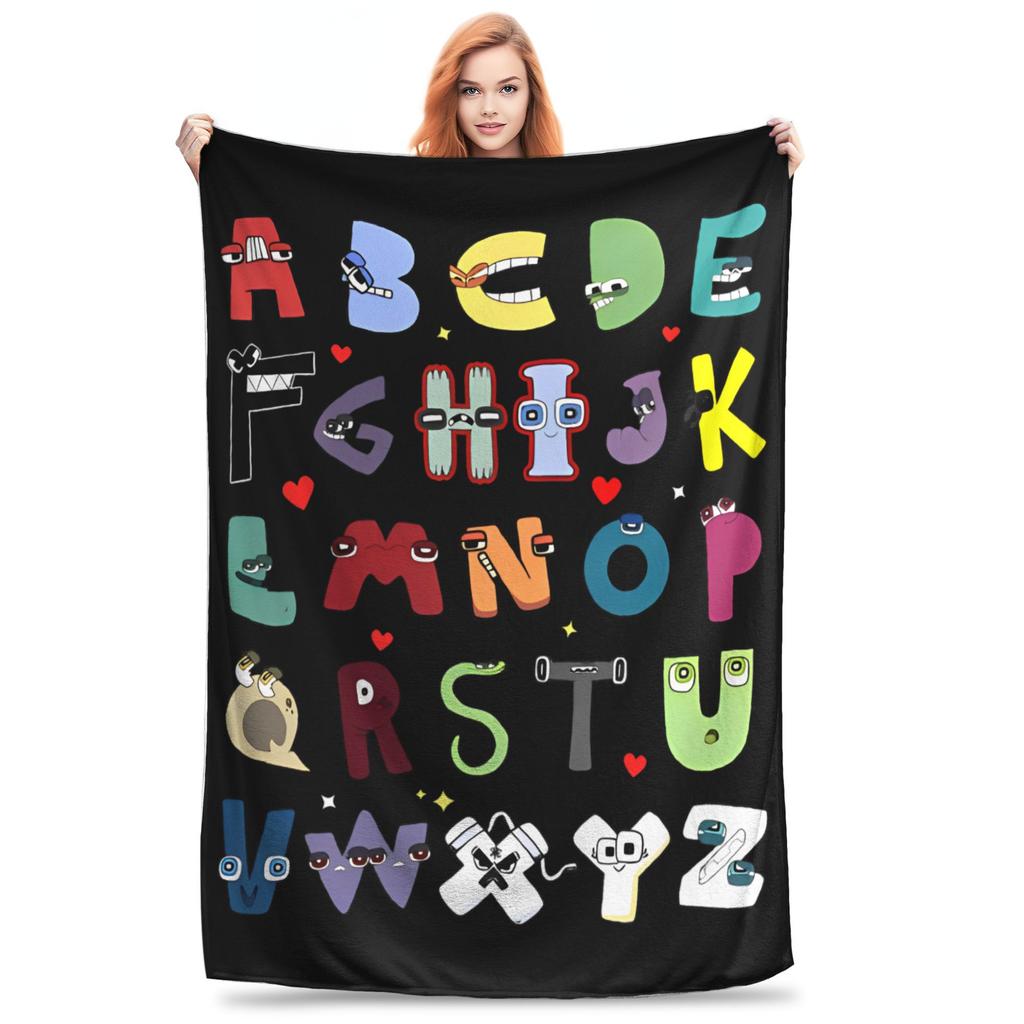 Coperta Copripiumino Alphabet Lore Pile Lettere Calda Coperta Plaid per Camera da Letto Divano Quilt per Camera da Letto