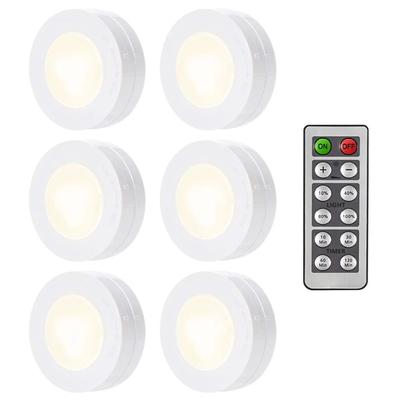 1-6 יחידות נורת LED מתחת לארון 3 צבעים ניתנת לעמעום מנורת לילה עם שלט רחוק מופעלת על סוללות מנורת חדר שינה אורות לארון