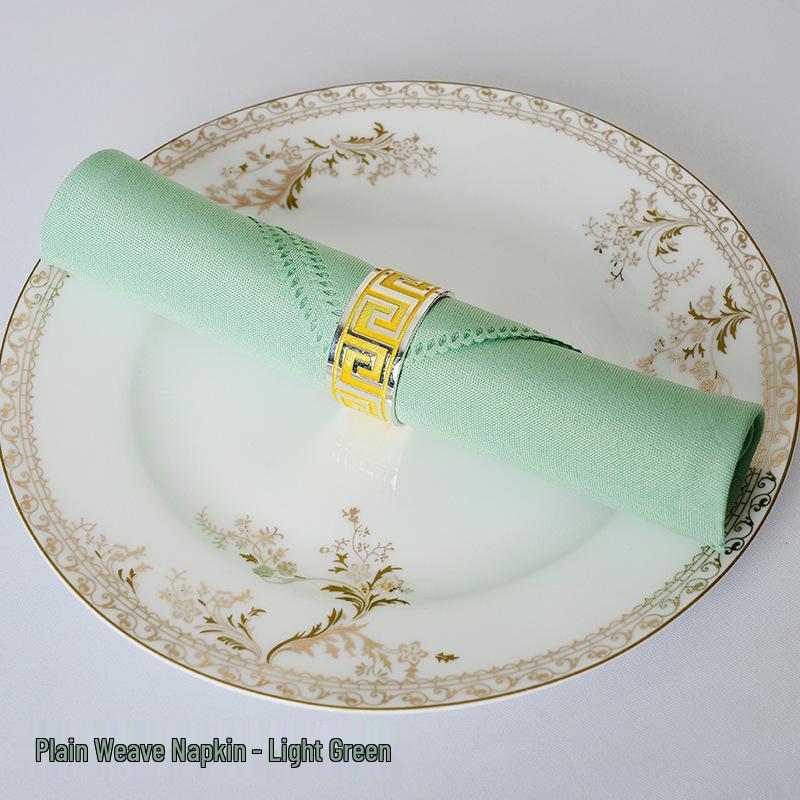 Solid Color Red White Blue Plain Weave Cloth Napkin for Western Restaurants