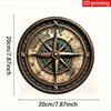 Iron Wall Art Vintage Compass Decor 8x8 Inch Home Bar Decoration