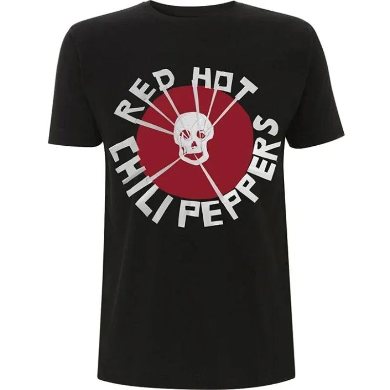 2025 RED HOT CHILI PEPPERS Rock Short Sleeve Rose Men's and Women's T-shirts Punk American Hip Hop Cotton T-shirt Summer Tee Top