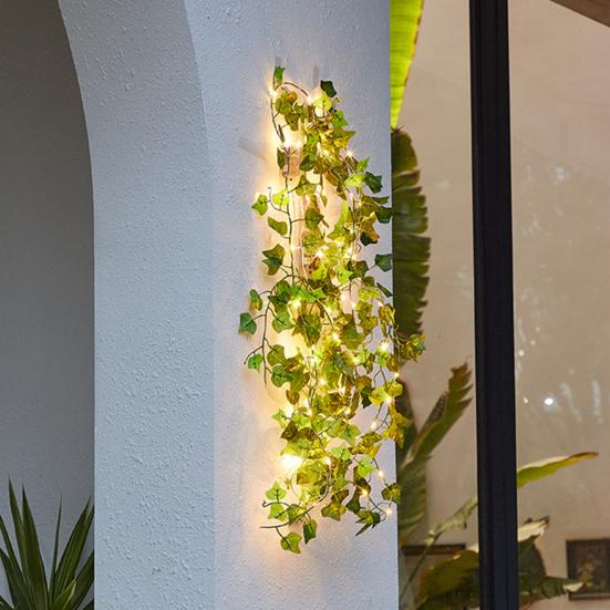 LED Ivy Leaf String Lights with Realistic Vines Decorative Fairy Lights Battery Powered Mood Lighting for Home Wedding Bedroom Holiday Patio Decor