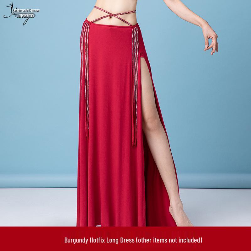 Huayu Sexy Belly Dance Slit Skirt Set – Women's Oriental Performance & Practice Outfit