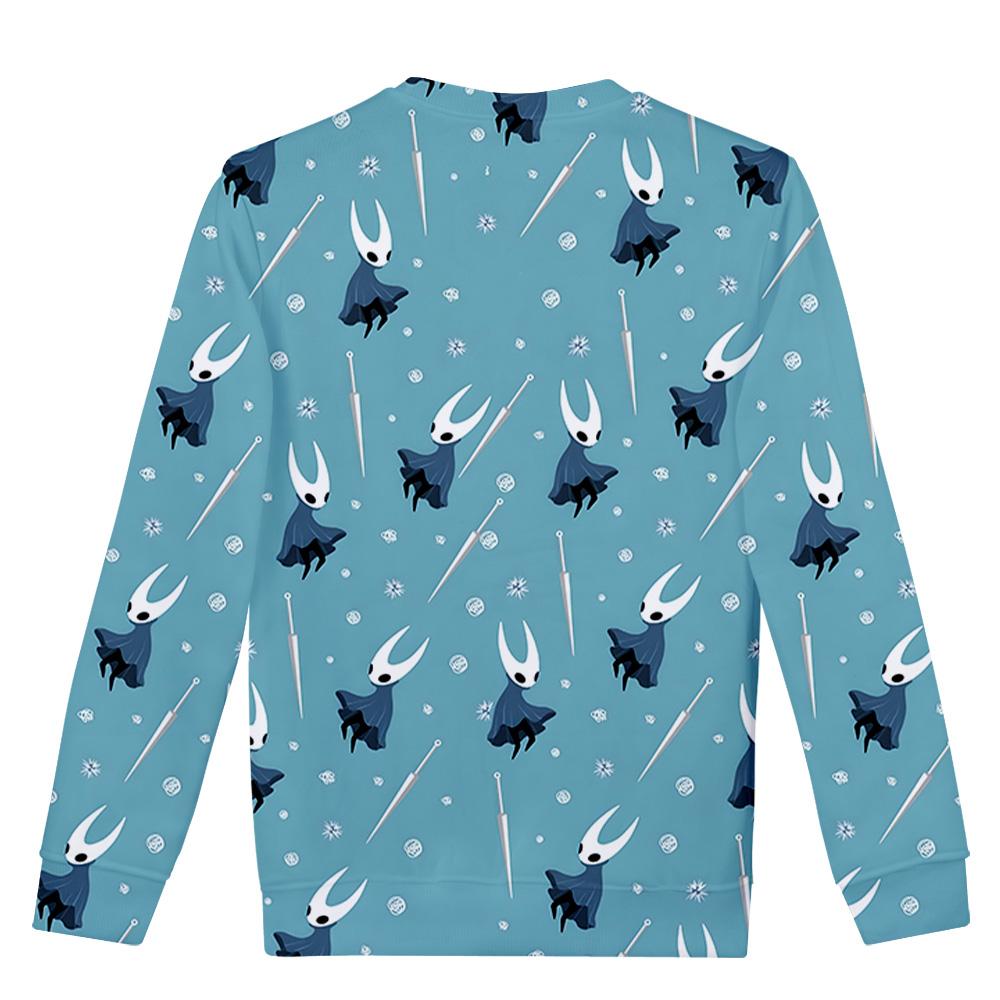Heißer Mode Hollow Knight Silksong Bedruckter Oversized Hoodie Damen Herren O-Ausschnitt Langarm Rundhals-Sweatshirt Lässiger Trainingsanzug