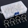 50/500pcs Silver Plated Metal Blank Keyring Keychain Split Key Rings with Chain Climbing Buckles Carabiner Keychain Accessories