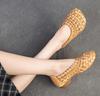 Fashion 2CM New Ethnic Handmade Weave Genuine Leather Oxfords Soft Soled Comfy Elegance Fashion Spring Summer Women Slip On Ladies Shoes