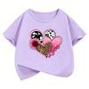 Leopard Love Heart Print TShirt Fashion T Shirt Girls Summer Casual Short Sleeve Tops TShirts Cute Girls Clothing