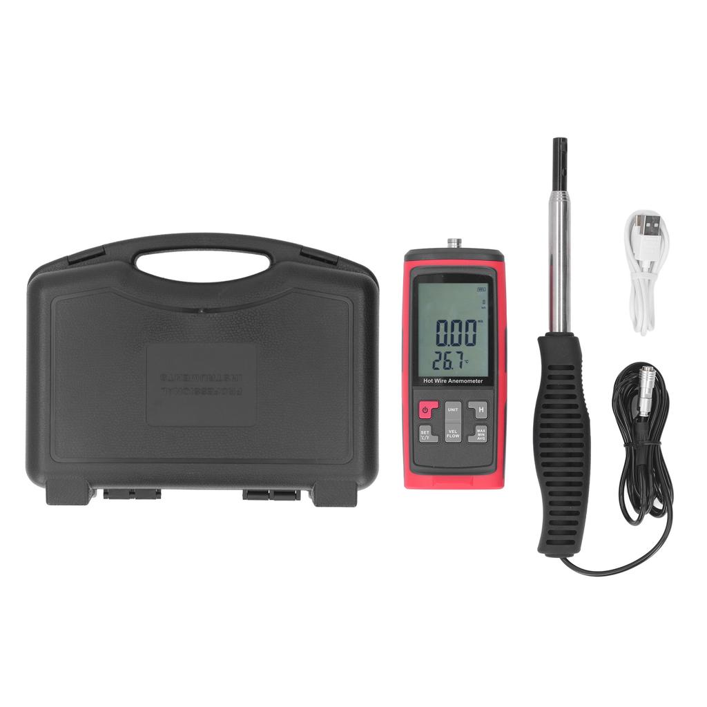 Digital Anemometer High Accuracy HD Handheld Telescopic Multifunctional Wind Speed Meter with Temp H