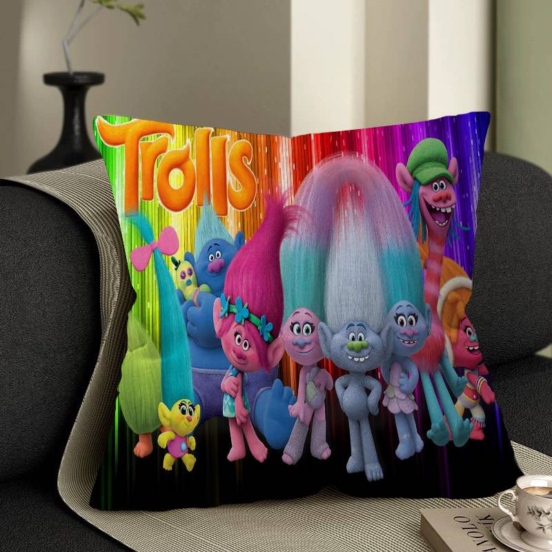 Cartoon T-Trolls Band Together 45*45cm Cushion Cover Pillow Cover Decor Pillowcase Home Pillowcase for Couch Pillow