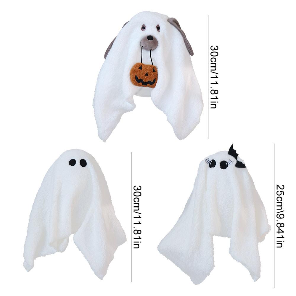 PP Cotton Ghost Dog Pillow Cute Puppy Sofa Pillow Fun Halloween Plush Toy Home