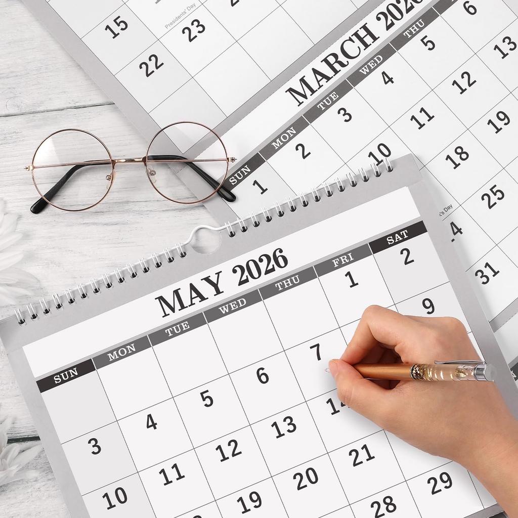 2026 Wall Calendar - 3 Month Calendar Vertical Display, 3-Month Wall Calendar 2026, Jan. 2026 - Dec. 2026, 11" X 26", Large Monthly Calendar, Lay-
