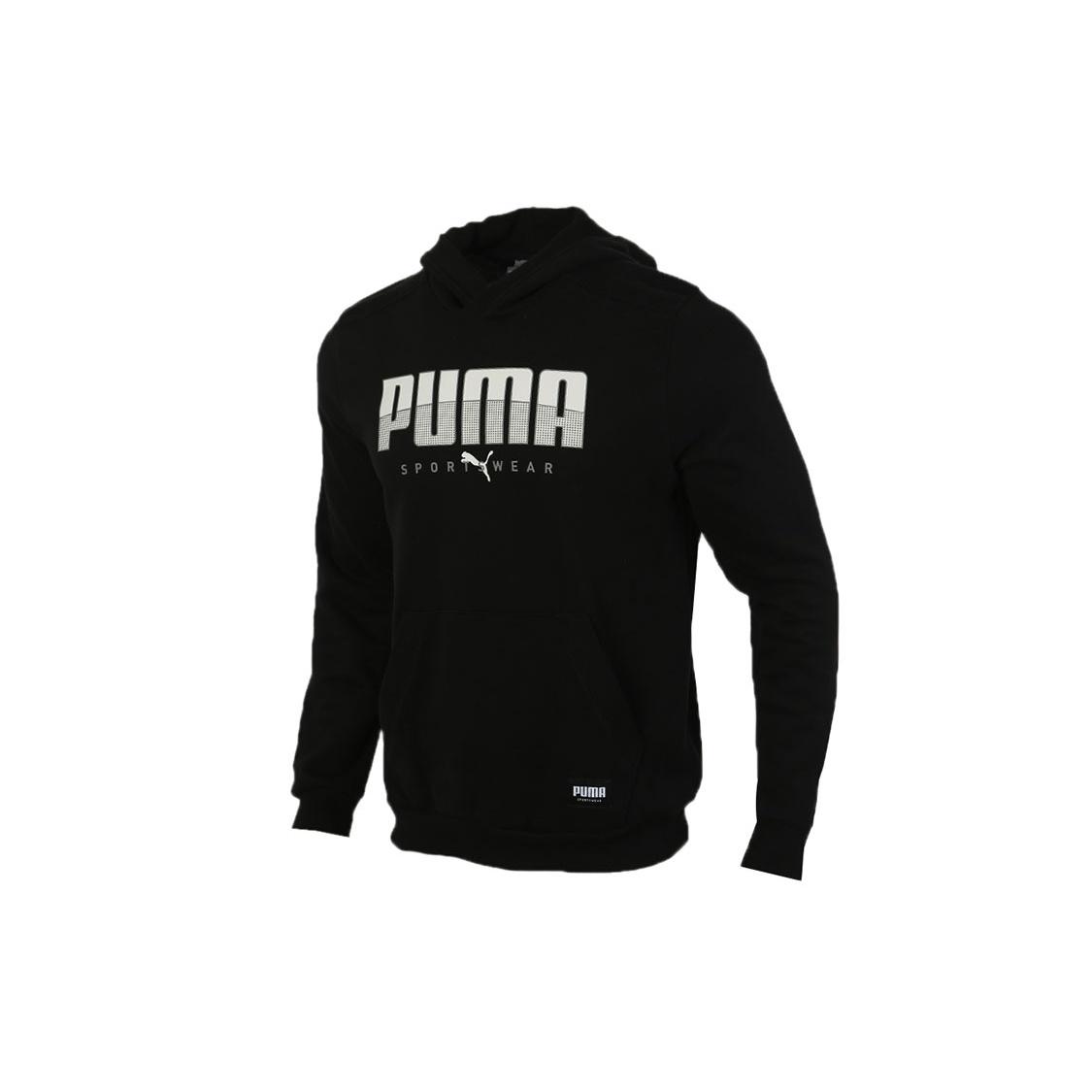 PUMA Athletics Hoodie  Black White  Men s 586543-51 M