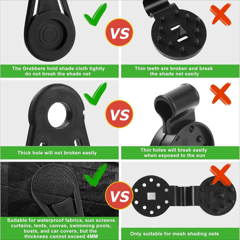 Heavy Duty Shade Clips, 20 Pcs , Sun Shade Clips & Clamps for Anti Bird Netting, Garden Netting Accessories