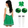 Vestito Completo Cheerleader per Ragazze Senza Maniche Gonna Pieghettata Stampa Lettere Fiori Pompom Accessori per Capelli Calzini a Tubo a Righe Costume Completo