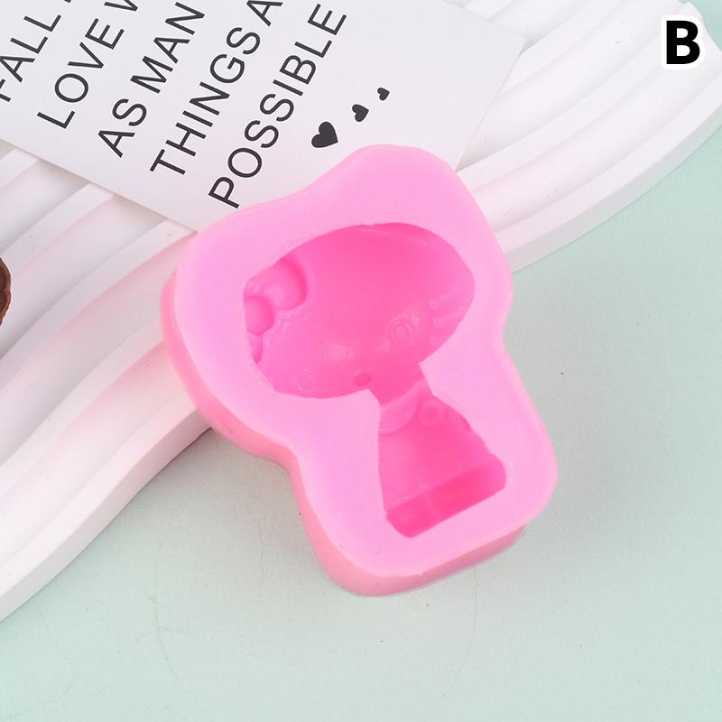 Kreslená Zábavná Kočka Silikonová Forma Roztomilá Fondánová Dortová Dekorativní Čokoládová Forma DIY Aromaterapeutická Sádrová Forma na Svíčky