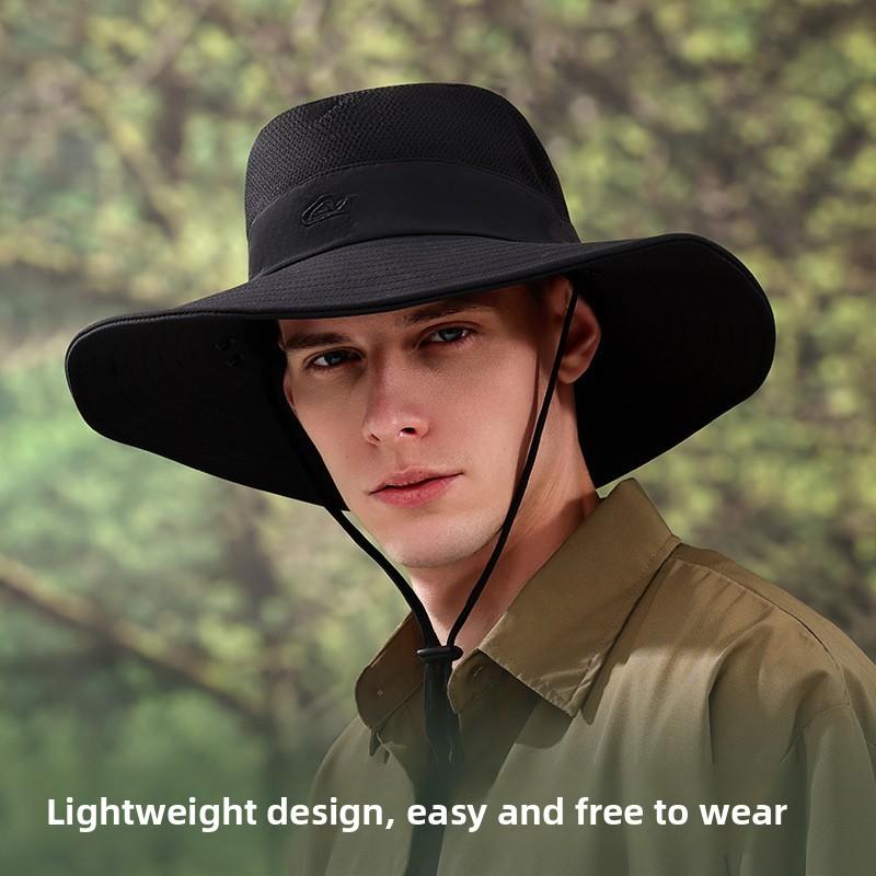 Summer Minimally Embroidered Sun Shading Fisherman Hat With Mask Detachable