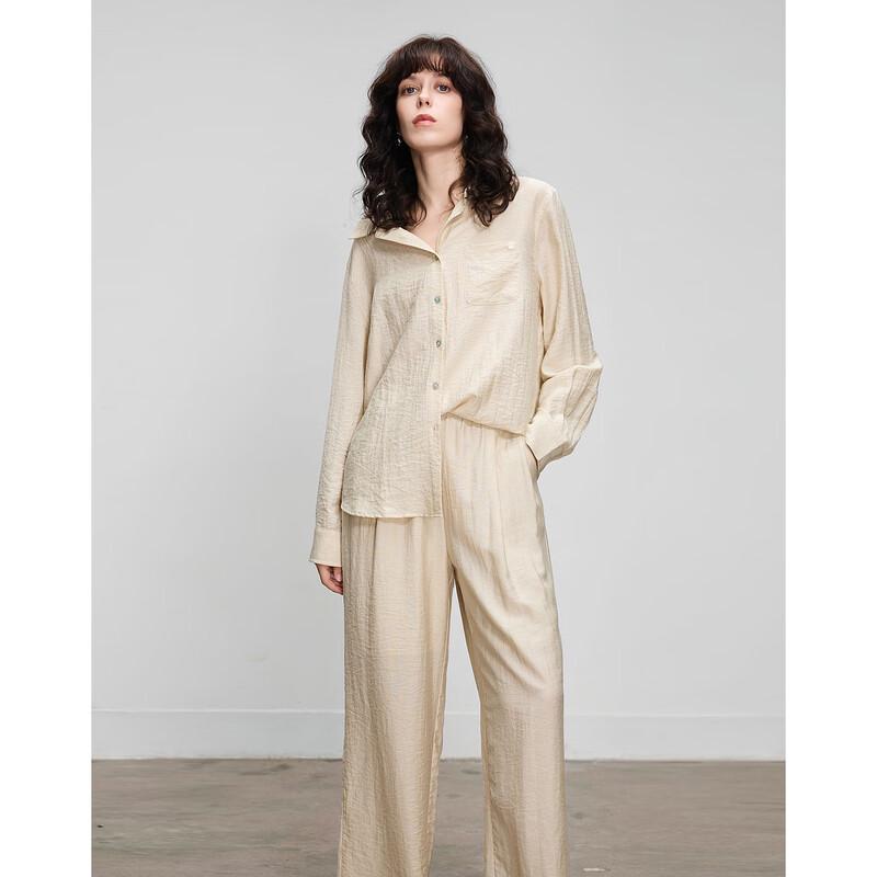 Women's Autumn Linen Blend Shirt & Pant Set