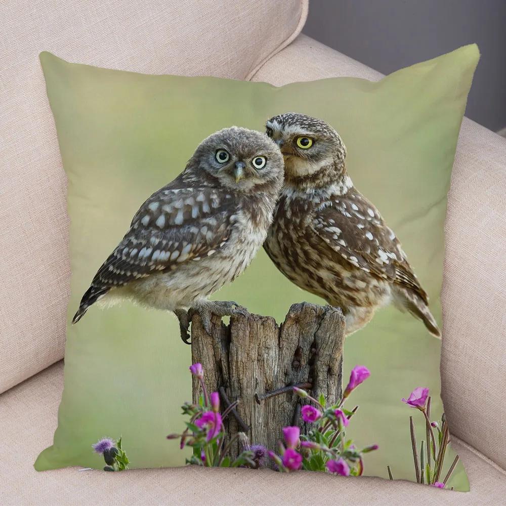 Cute Animal Pillowcase Wild Owl Cushion Cover Decorative Sofa Home Children's Room