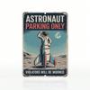 Metal Poster Space Astronaut Galaxy Wall Art for Kids Room