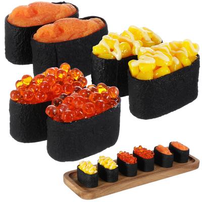 Vaguelly Set of 6 Simulation Sushi Onigiri Plastic Model Food Decorative Perfect for Kitchen and Party Decorations Models, Samples, Toys,