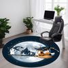 1 Stück Halloween Nacht Büro Runder Teppich, Indoor-Matte Geeignet für Büro, Unter Bürostühlen Schlafzimmer Wohnzimmer Heimdekoration, Raum Deko