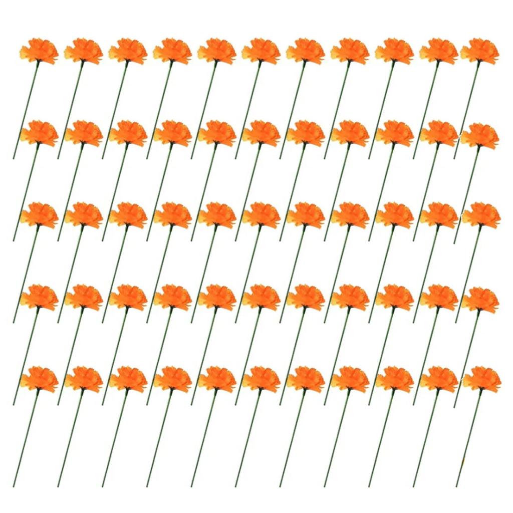 Artificial Carnation Flowers Multipurpose Simulation Exquisite Silk Carnation Flowers with Stems for Birthday Party