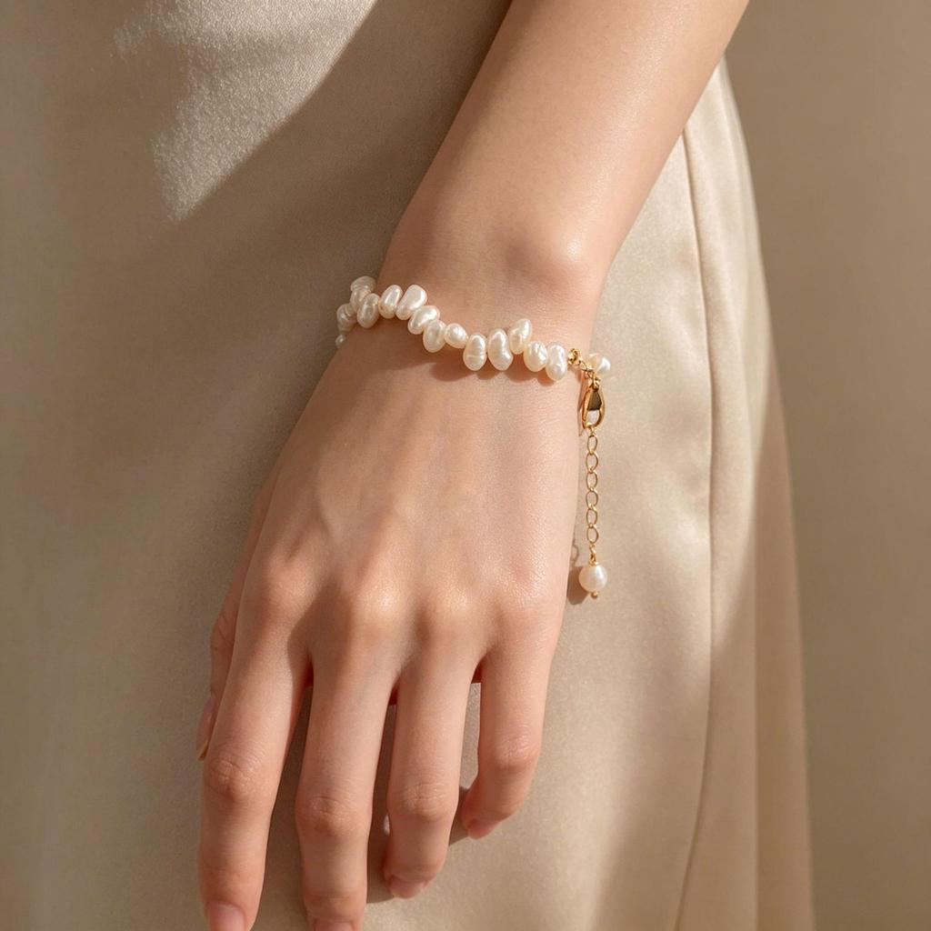 Light Luxury Freshwater Pearl & Millet Bead Necklace with Sterling Silver Chain