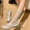 Fashion New Fashionable Women Flats 2025 Spring Autumn Outside Low Heels Flat Shoes Casual Soft Sneakers Mary Jane Elegant Lady  Shoes