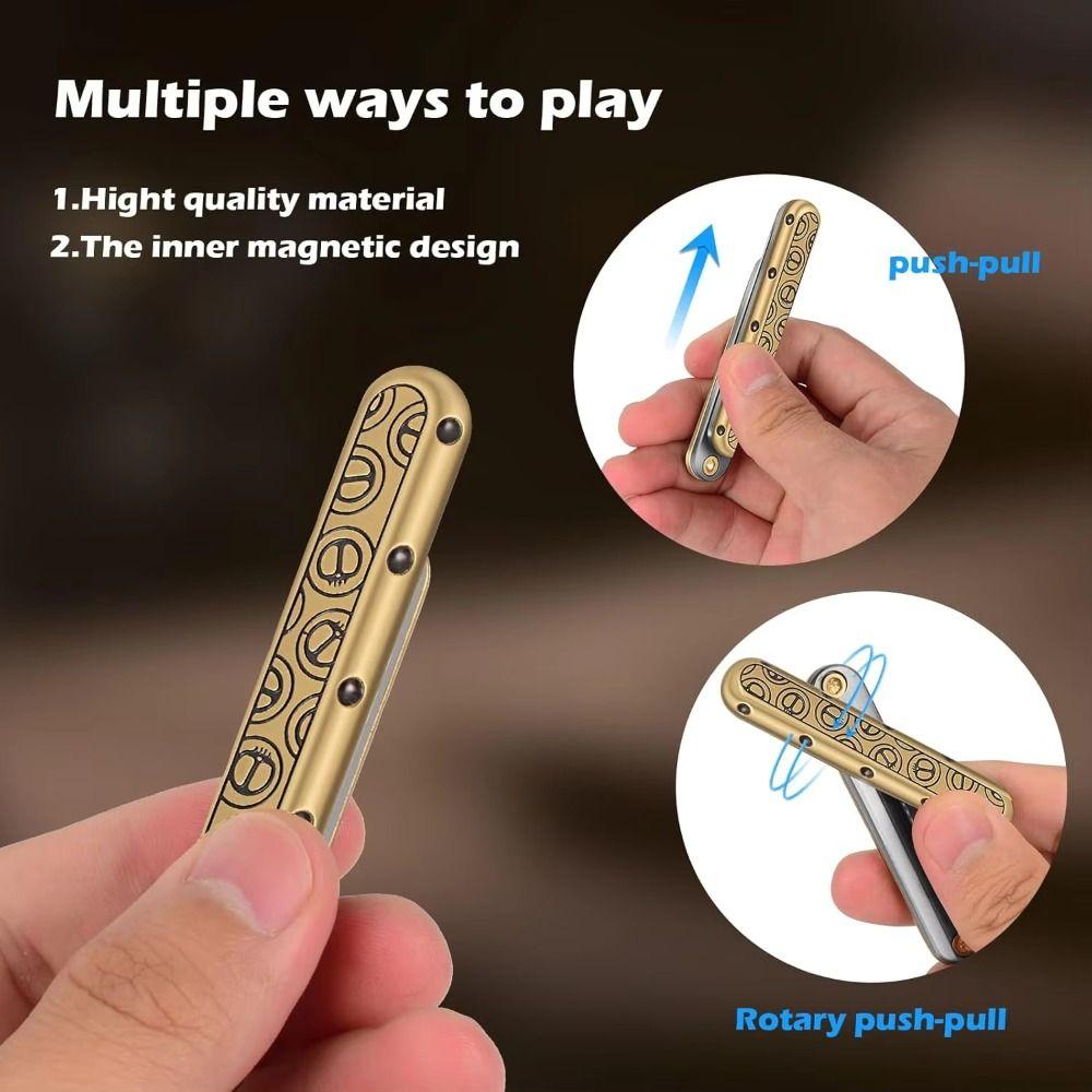 Push Pull Fidget Slider Rotation Finger Spinne Toy Creative Magnetic Slider Kids Adult