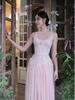 Robe Élégante Rose Style Français Vietnamienne Nouvelle 2026