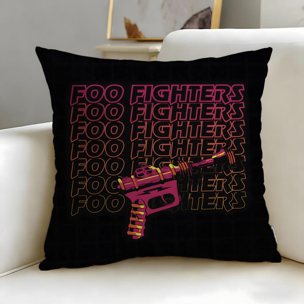 Classic Band Foo Fighters Cushion Cover Soft & Easy-Wash Pillow Case – Versatile for Couch, Bed, Travel and Office